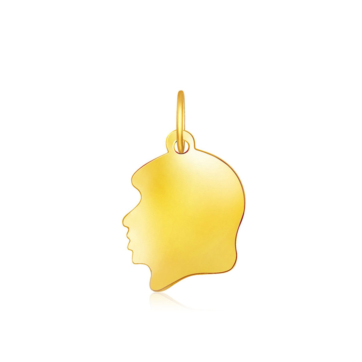 Small Girl Head Charm in 14K Yellow Gold