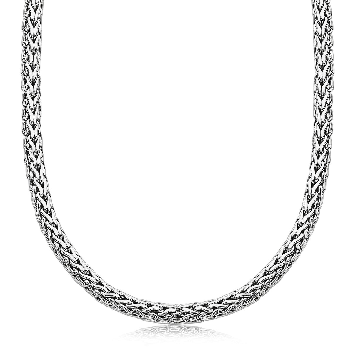 Men's Wheat Style Chain Necklace in Oxidized Sterling Silver