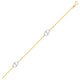 Entwined Heart Station Anklet in 14K Two-Tone Gold