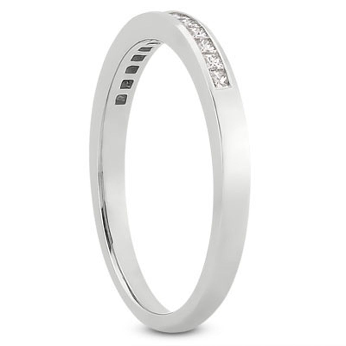 Channel Set Princess Diamond Wedding Band in 14K White Gold