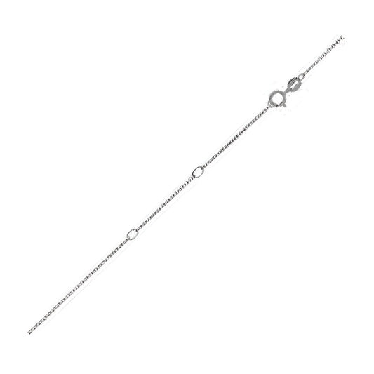 Double Extendable Diamond Cut Cable Chain Necklace in 14K White Gold (0.68 mm)