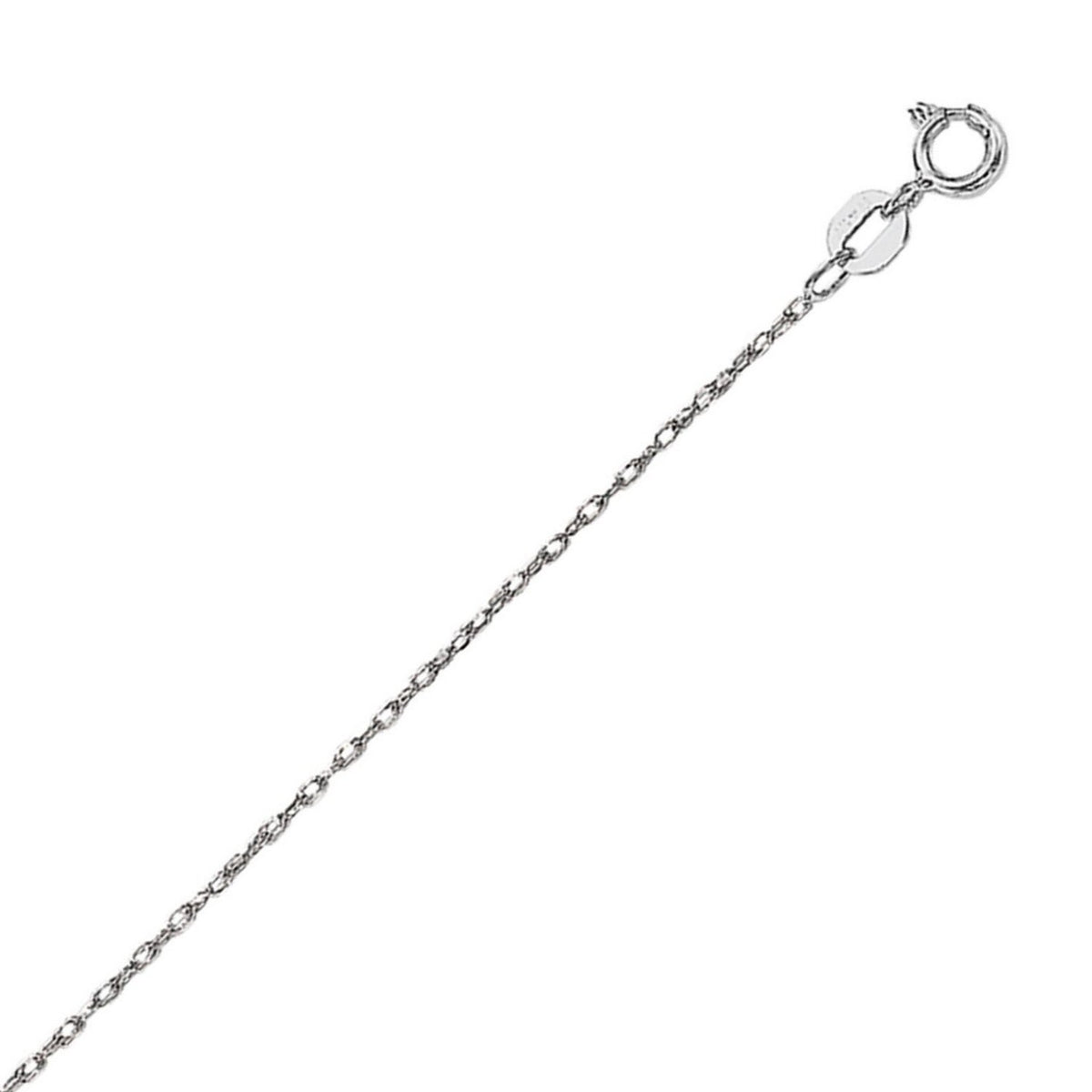 Machine Rope Chain in 14K White Gold (0.80 mm)