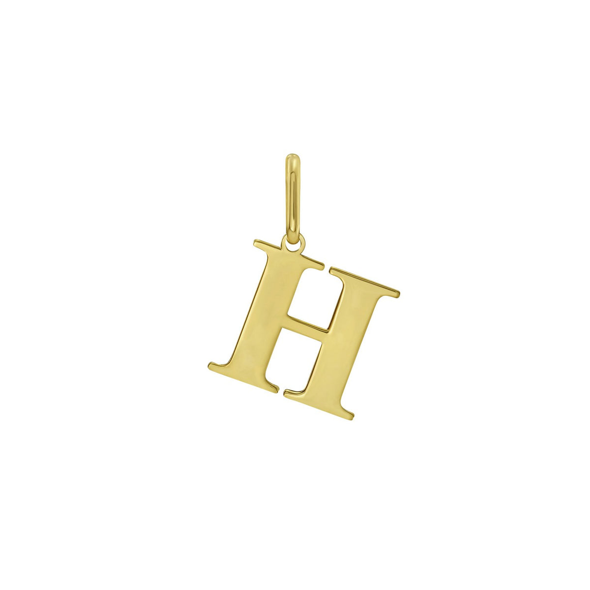 Initial H Charm Pendant in 14K Yellow Gold