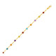 Cable Anklet with Multi-Tone Stations in 14K Yellow Gold