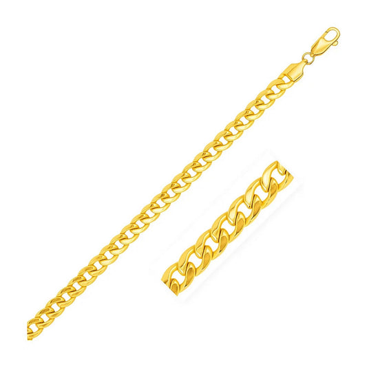 Semi-Solid Miami Cuban Link Bracelet in 14K Yellow Gold (5.50 mm)