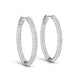 Diamond Hoop Double Sided Three Row Earrings in 14K White Gold (2 cttw)