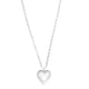 Large Puffed Heart Long Necklace in Rhodium-Plated Silver