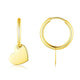 Heart Charm Hoop Earrings in 14K Yellow Gold (22.20 mm)