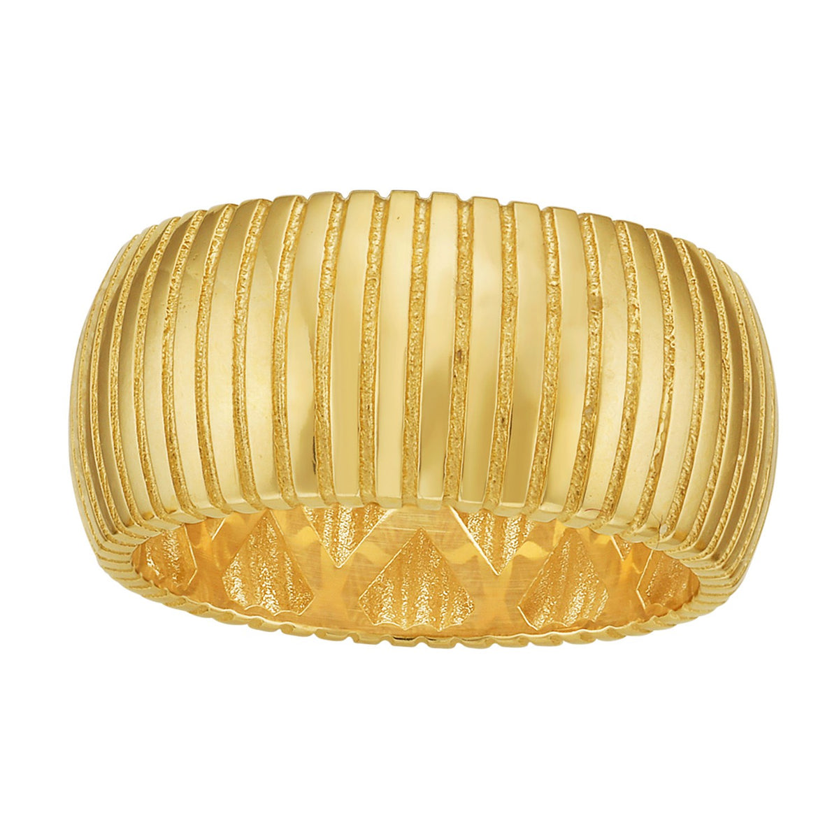 Wide Tubogas Ring in 14K Yellow Gold