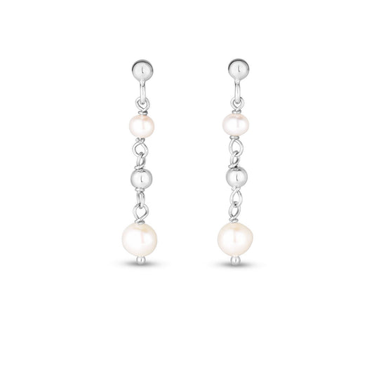 Freshwater Pearl Bead Drop Earrings in Sterling Silver