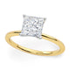 1.50 Carat Princess Lab Grown IGI Diamond Ring in 14K Yellow Gold G/VS1