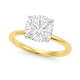 5 Carat Cushion Lab Grown IGI Diamond Solitaire in 10K Yellow Gold G/VS1