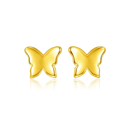 Butterfly Stud Earrings in 14K Yellow Gold (5.59 mm)