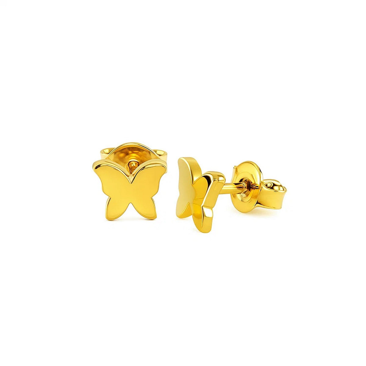 Butterfly Stud Earrings in 14K Yellow Gold (5.59 mm)