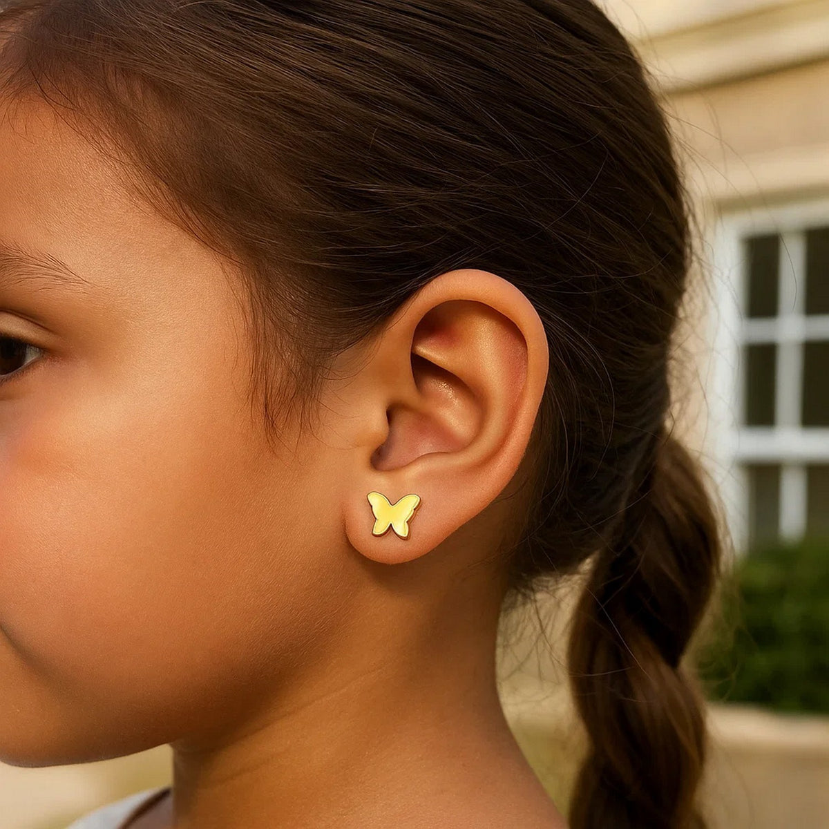 Butterfly Stud Earrings in 14K Yellow Gold (5.59 mm)
