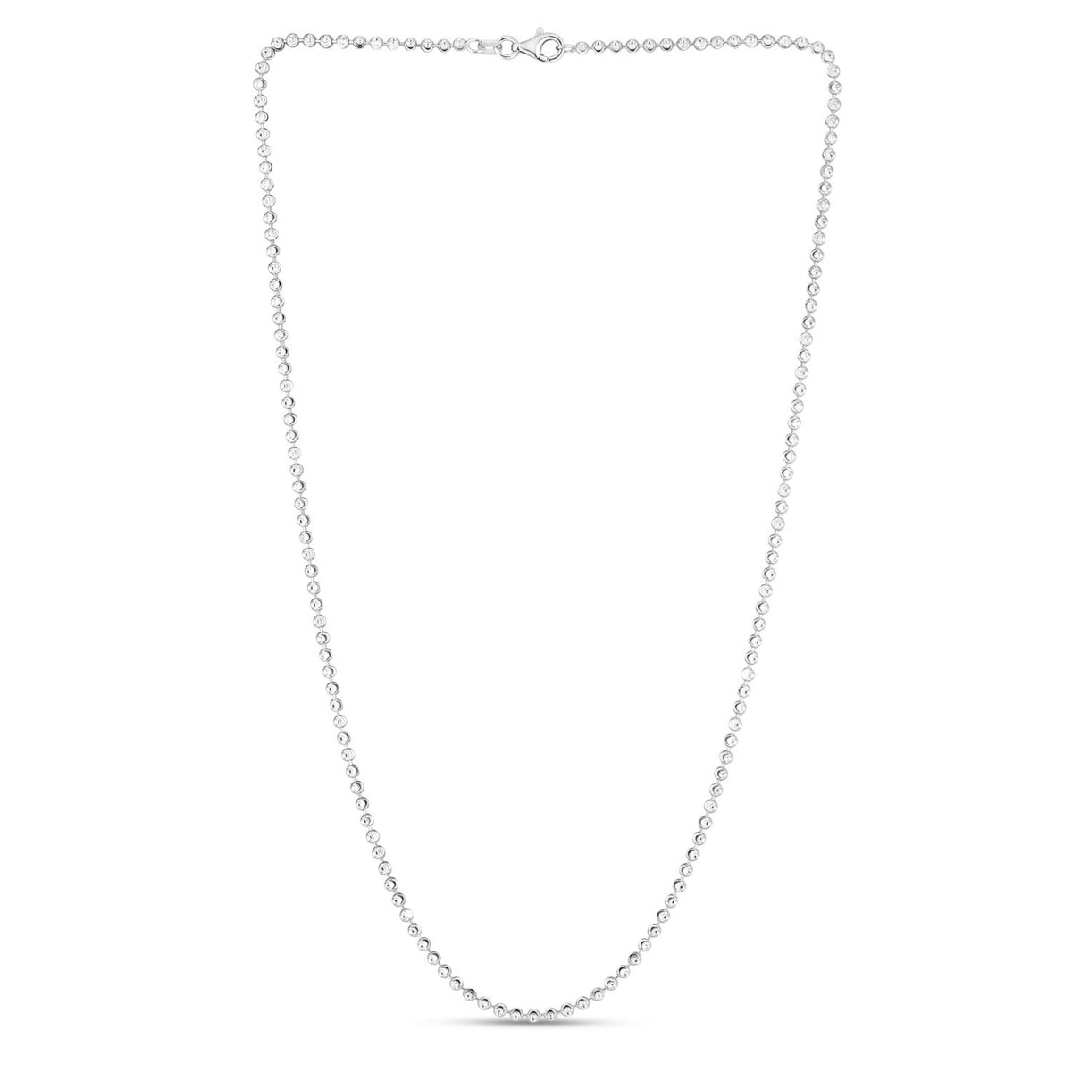 Moon Cut Bead Chain in Rhodium-Plated Sterling Silver (2.50 mm)
