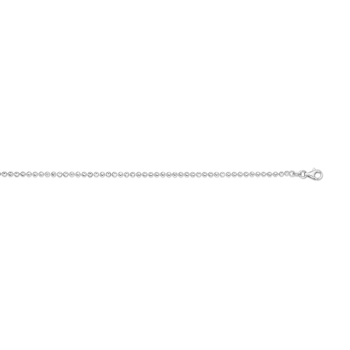 Moon Cut Bead Chain in Rhodium-Plated Sterling Silver (2.50 mm)
