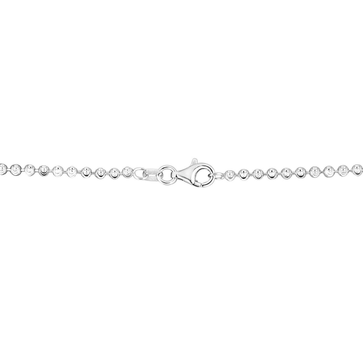 Moon Cut Bead Chain in Rhodium-Plated Sterling Silver (2.50 mm)