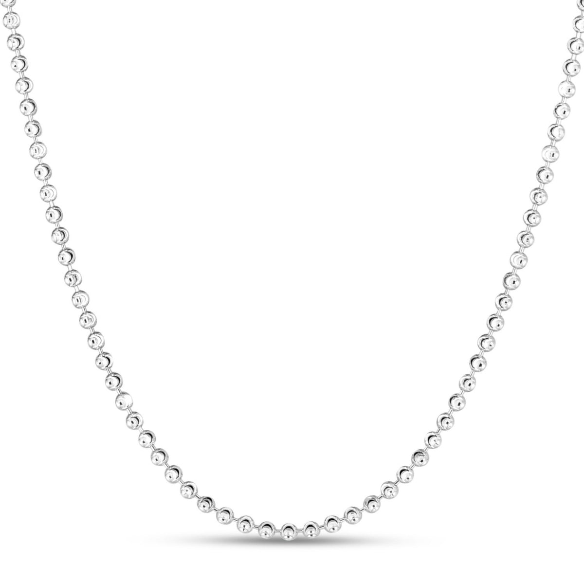 Moon Cut Bead Chain in Rhodium-Plated Sterling Silver (2.50 mm)