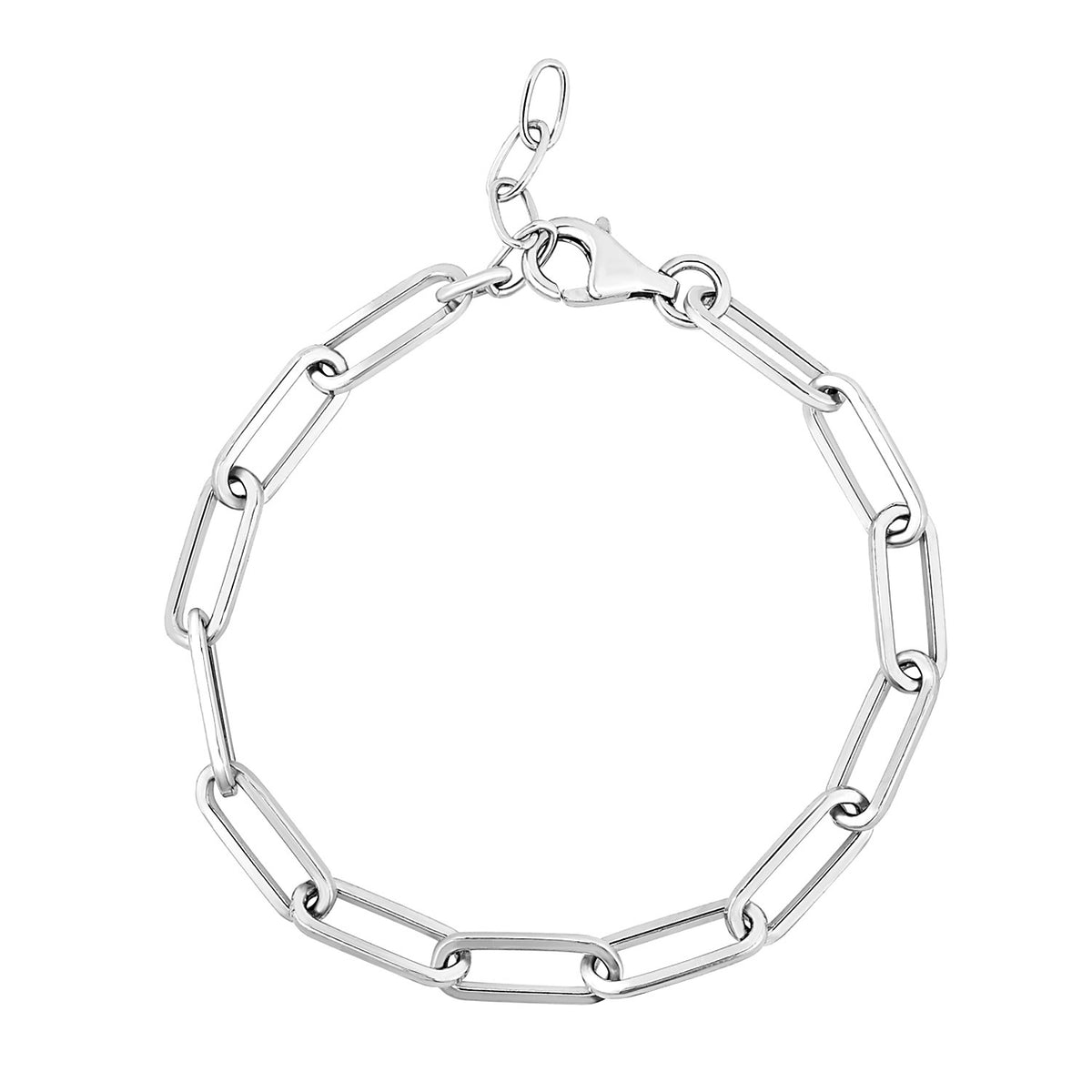 Wide Paperclip Chain Bracelet in Sterling Silver (5.90 mm)