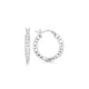 Faceted Hoop Style Earrings in Polished Rhodium Silver (3x15mm)