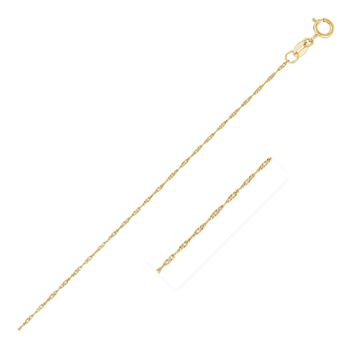 Singapore Chain in 14K Yellow Gold 0.6mm (0.60 mm)