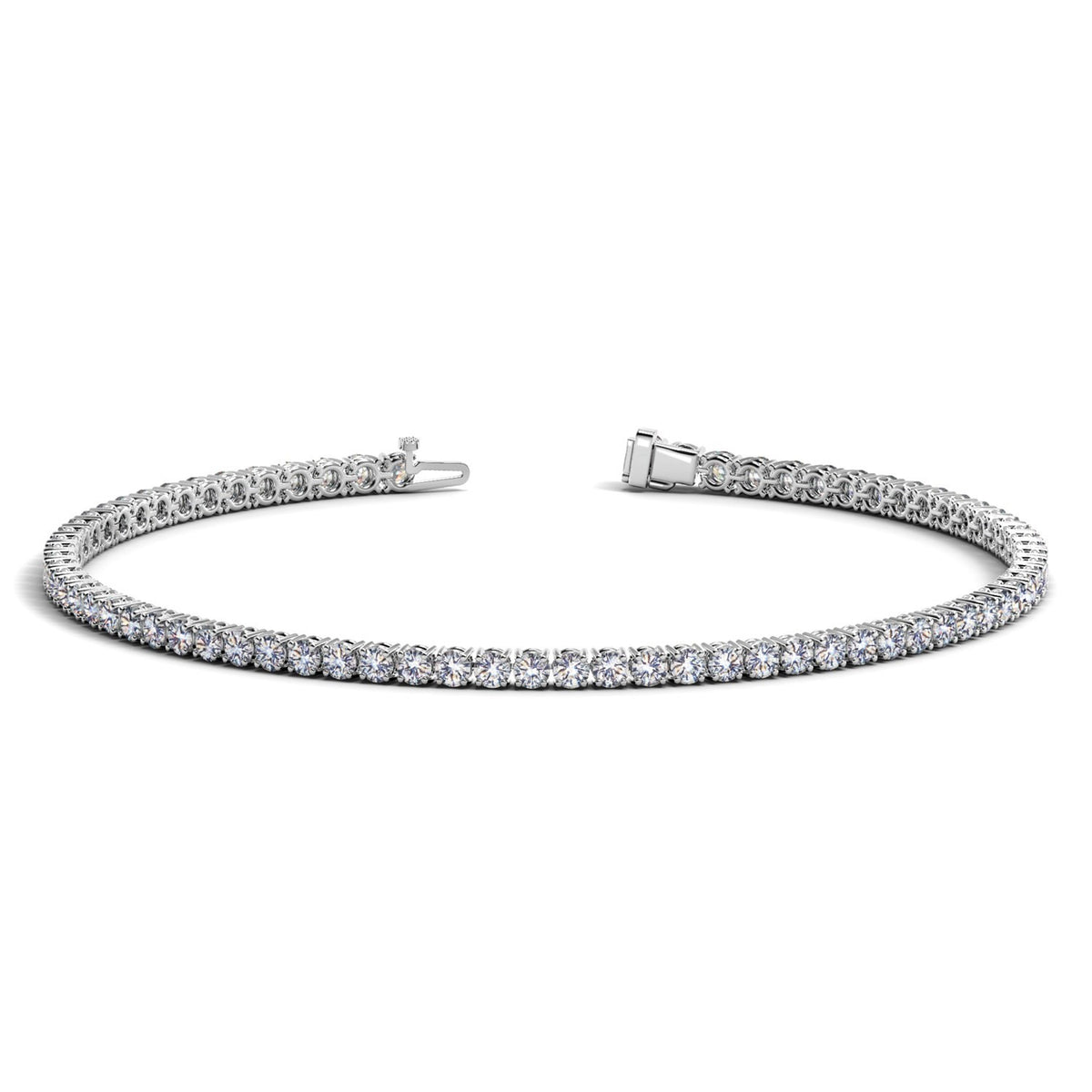 Lab Grown Round Diamond Tennis Bracelet in 14K White Gold (2 cctw F/G VS2/SI1)