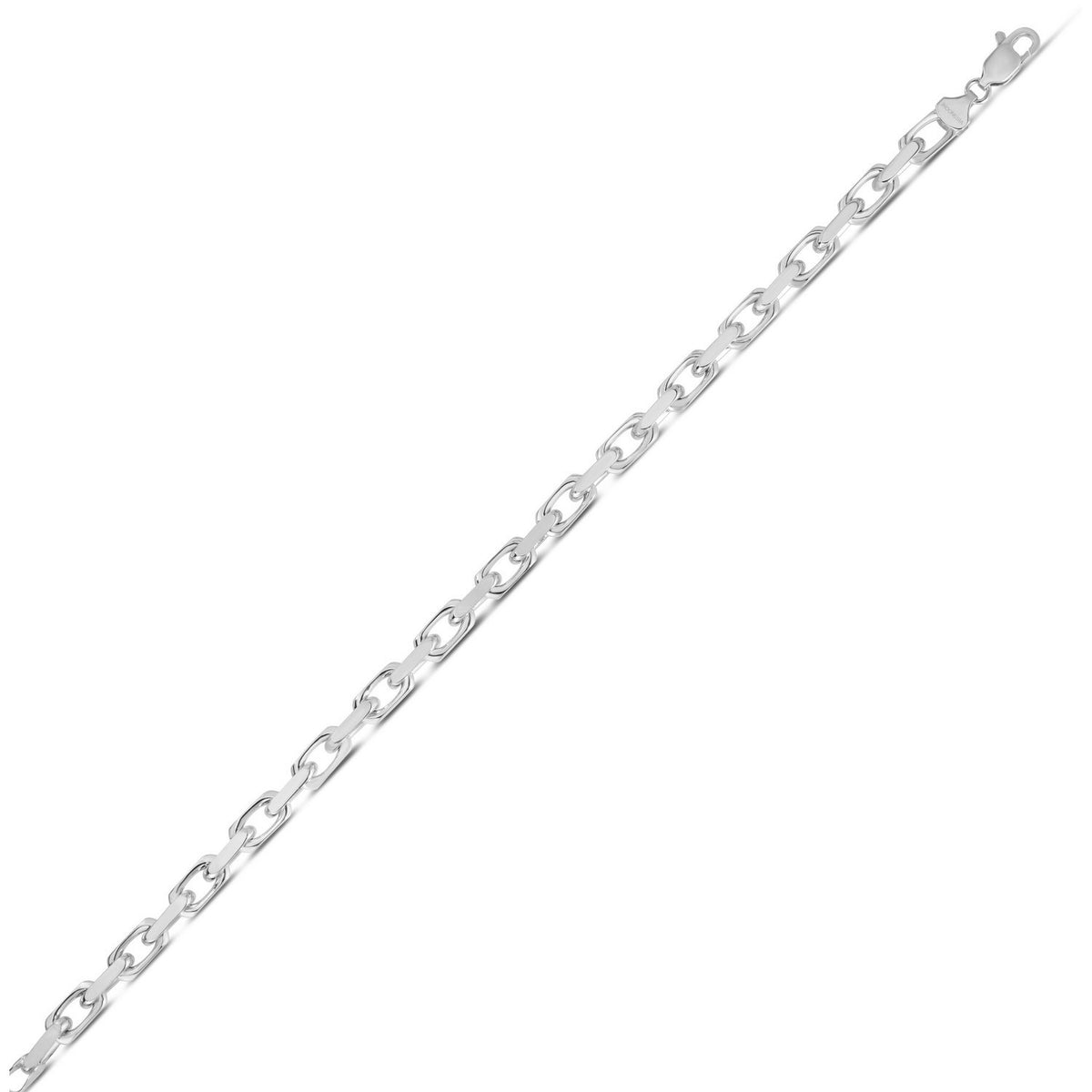 French Cable Chain in Rhodium-Plated Sterling Silver (5.00 mm)