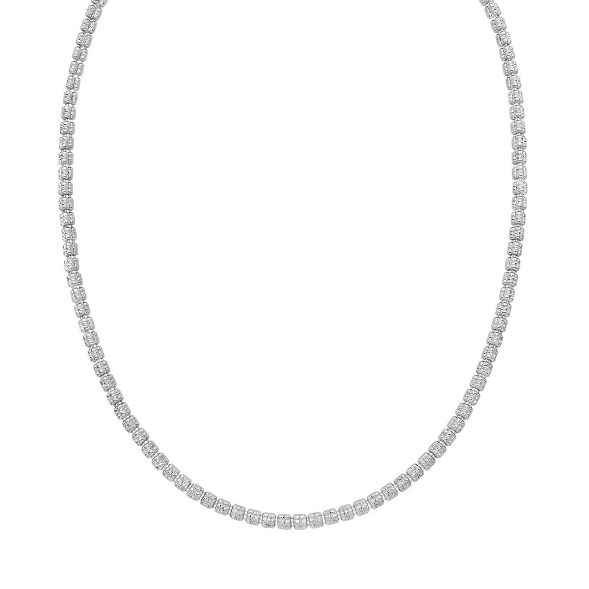 Ice Barrel Chain in Rhodium-Plated Sterling Silver (3.80 mm)