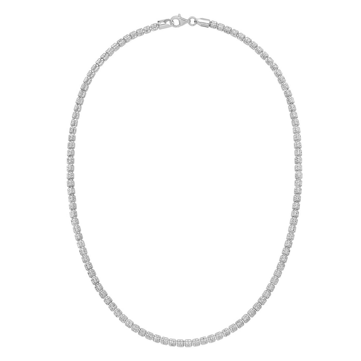 Ice Barrel Chain in Rhodium-Plated Sterling Silver (3.80 mm)