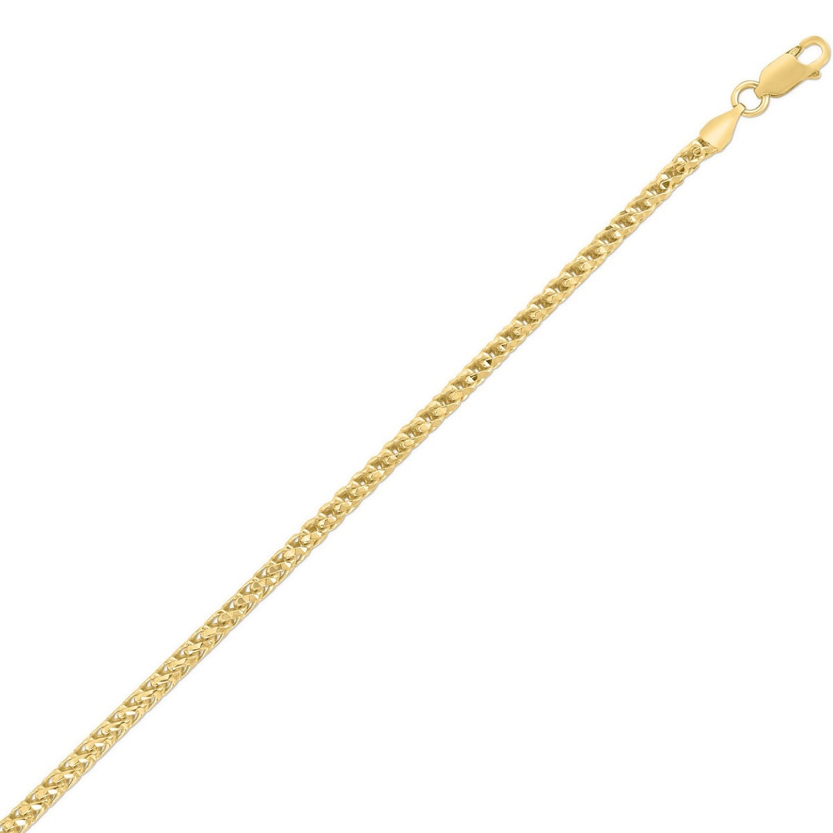 Diamond Cut Franco Chain in Yellow Gold-Plated Silver (3.20 mm)