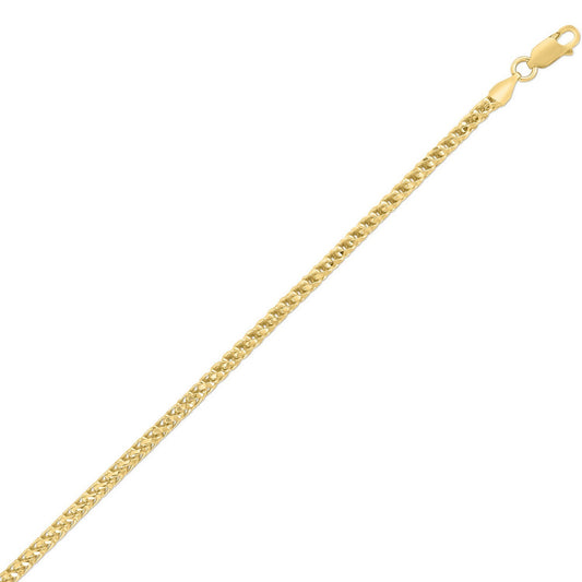 Diamond Cut Franco Chain in Yellow Gold-Plated Silver (3.20 mm)
