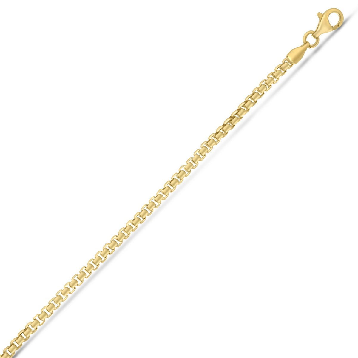 Round Box Chain in Yellow Gold-Plated Sterling Silver (2.60 mm)