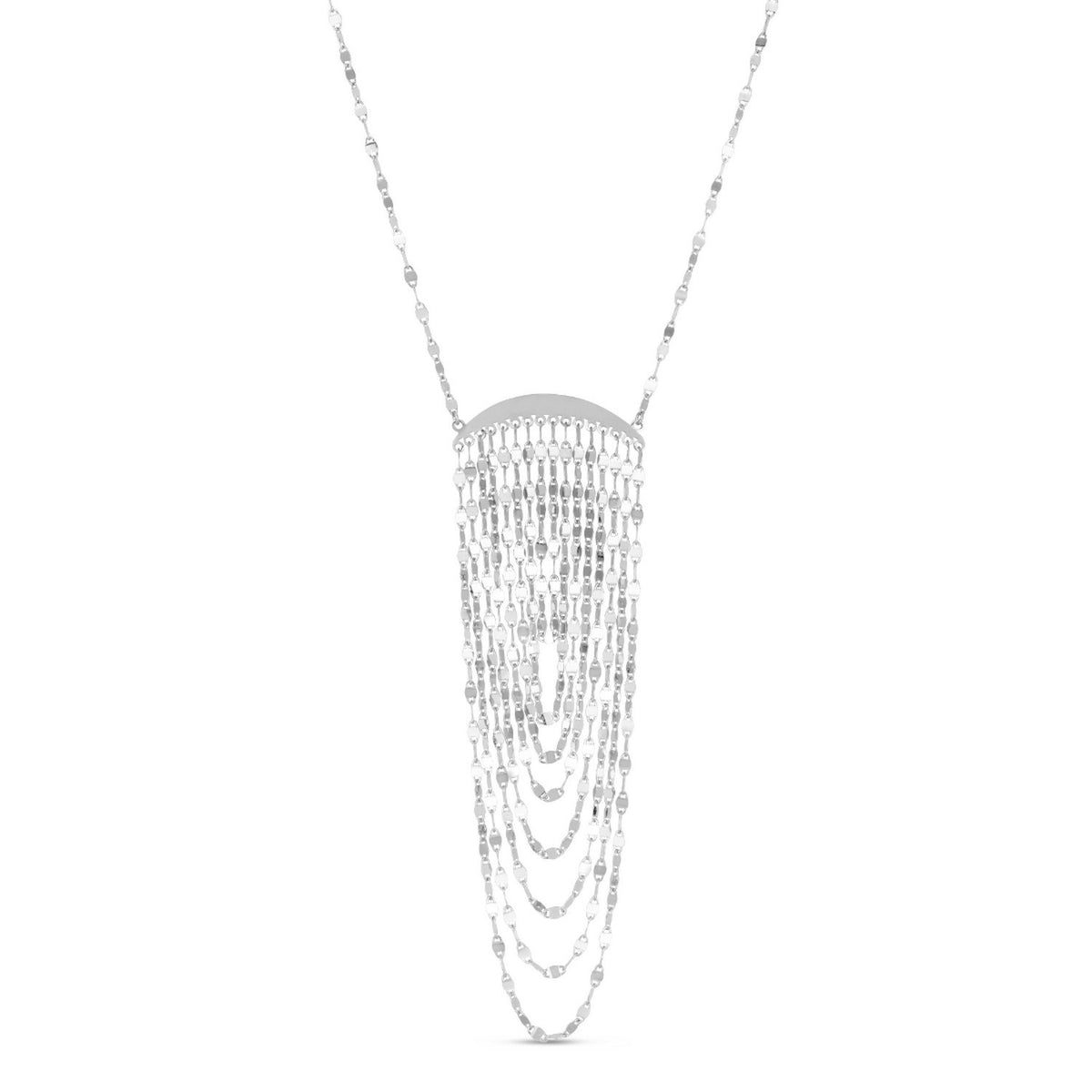 Drape Necklace in Rhodium-Plated Sterling Silver