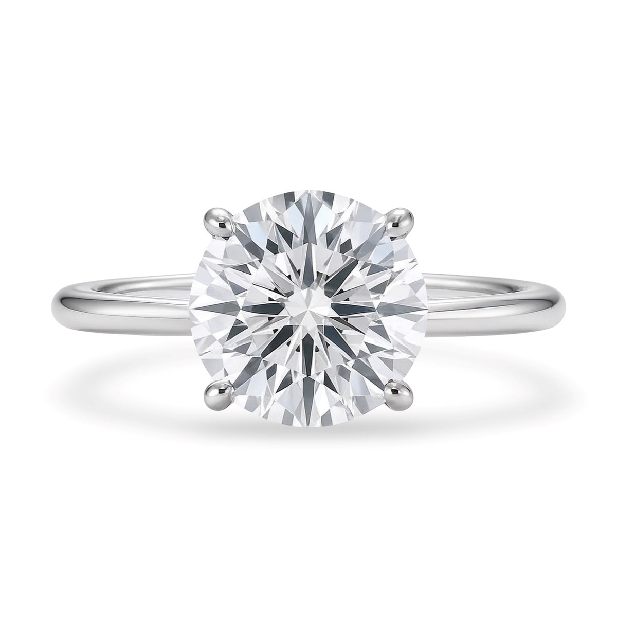 3 Carat Round Lab Grown IGI Diamond Solitaire in 10K White Gold G/VS1