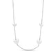 Hearts Station Necklace in Rhodium-Plated Sterling Silver