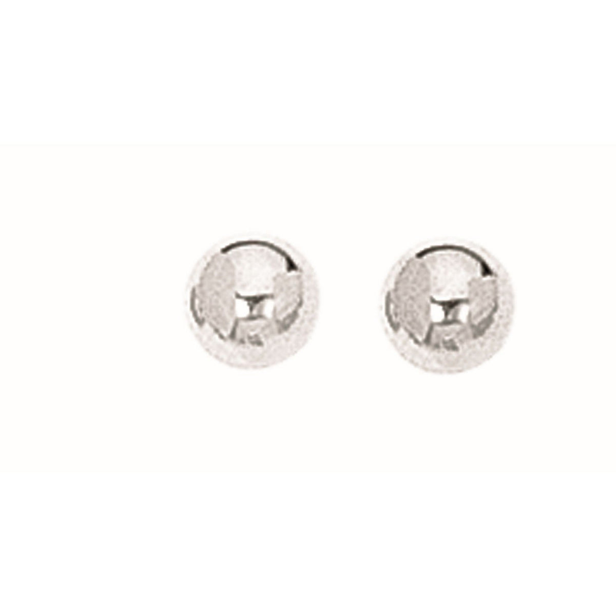 Ball Stud Earrings in Sterling Silver (5.00 mm)