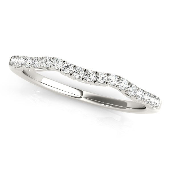 Wave Motif Diamond Wedding Band in 14K White Gold (1/5 cttw)