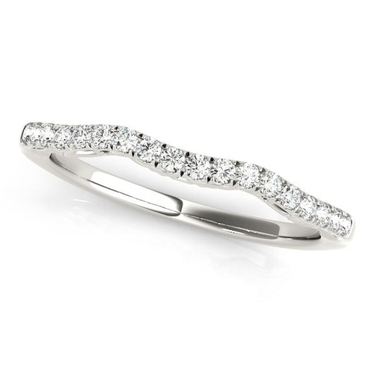 Wave Motif Diamond Wedding Band in 14K White Gold (1/5 cttw)