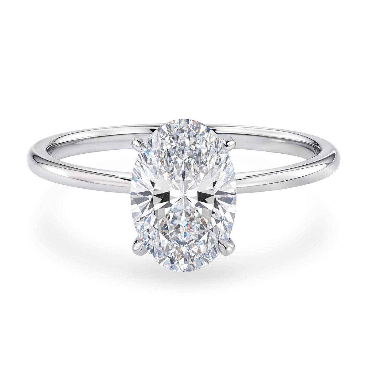 1.5 Carat Oval Lab Grown IGI Diamond Solitaire in 10K White Gold G/VS1