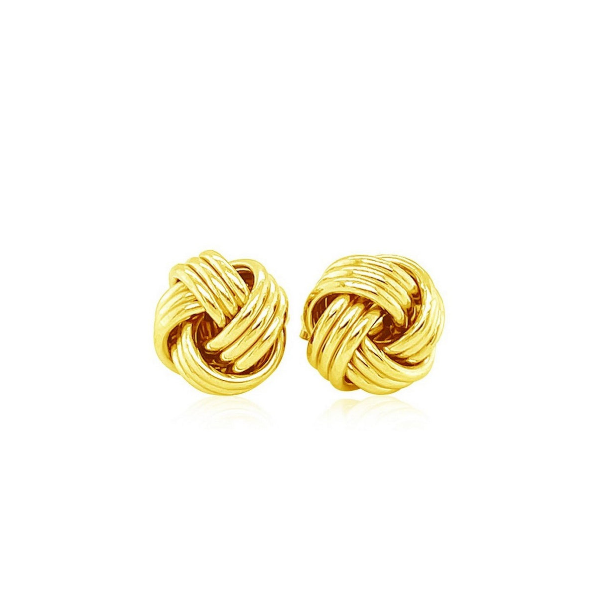 Polished Love Knot Stud Earrings in 14K Yellow Gold