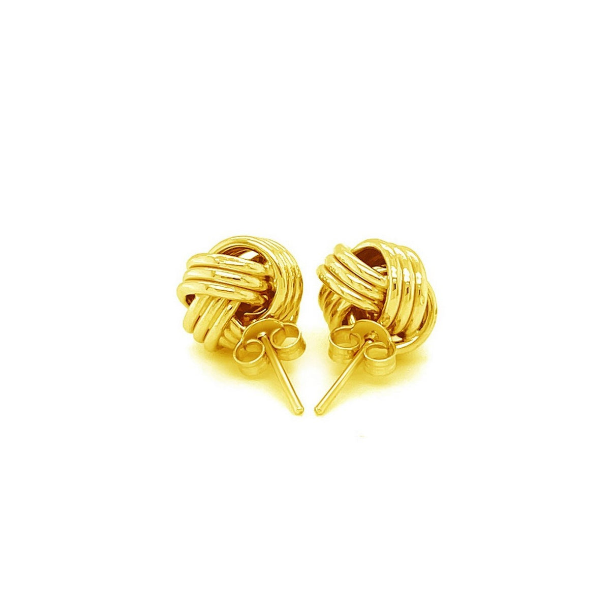 Polished Love Knot Stud Earrings in 14K Yellow Gold