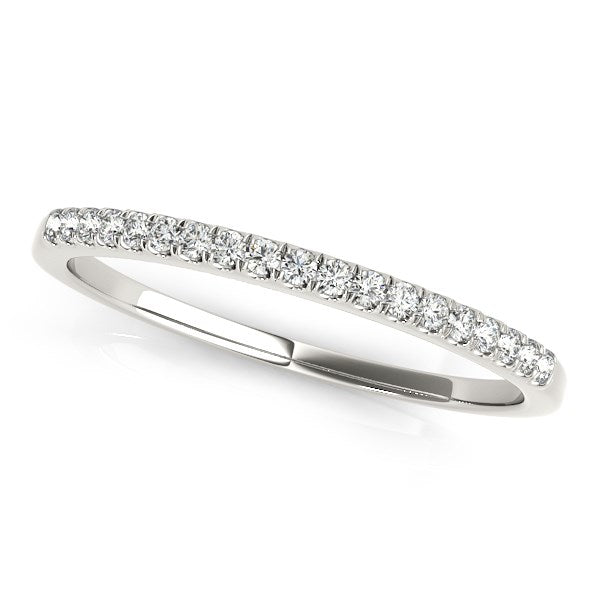 Scallop Pave Set Diamond Wedding Ring in 14K White Gold (1/8 cttw)