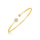 High Polish Diamond Cluster Bangle in 14K Yellow Gold (2.00 mm)