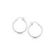 Thin Polished Hoop Motif Earrings in Rhodium Silver (2x25mm)