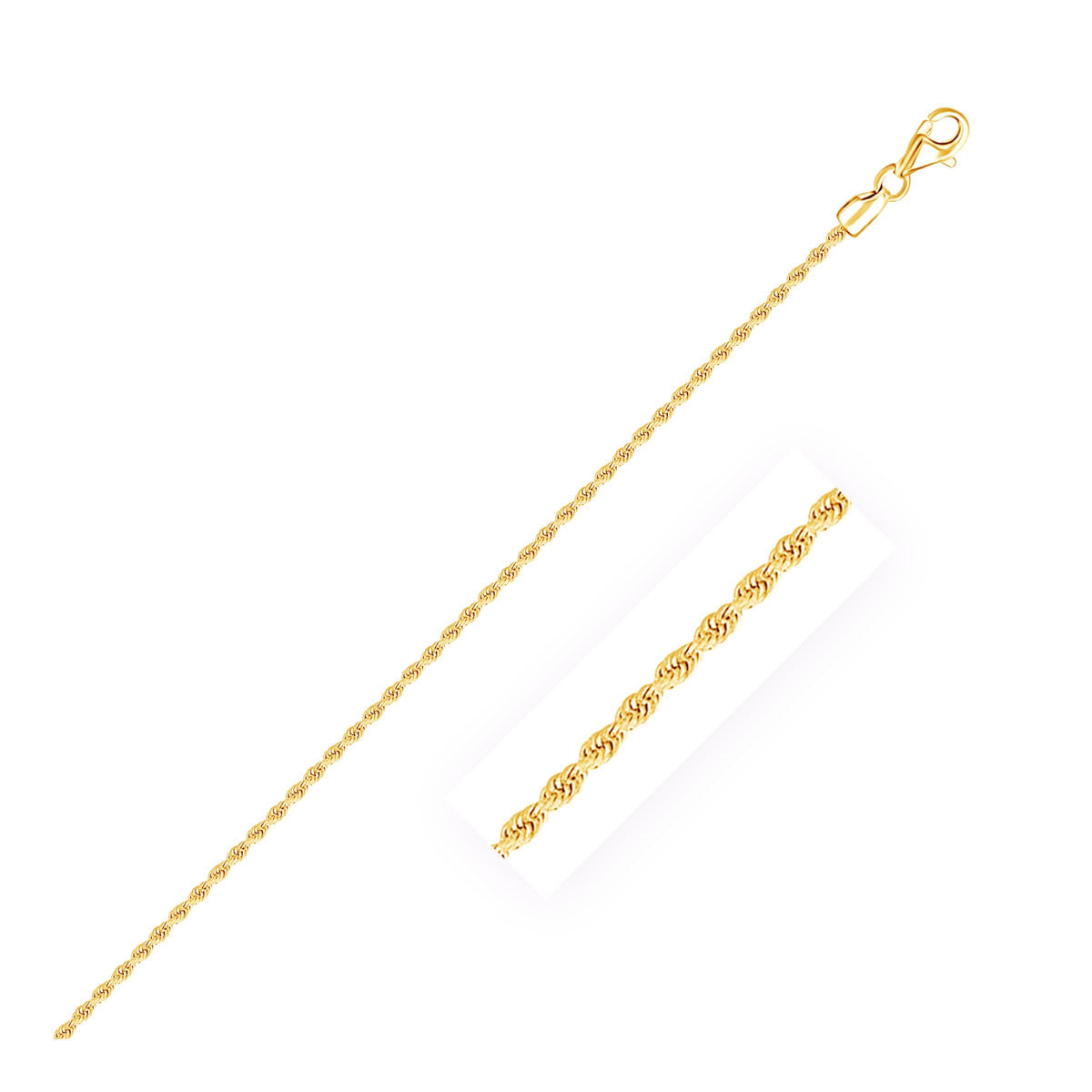 Solid Diamond Cut Rope Bracelet in 10K Yellow Gold (1.80 mm)