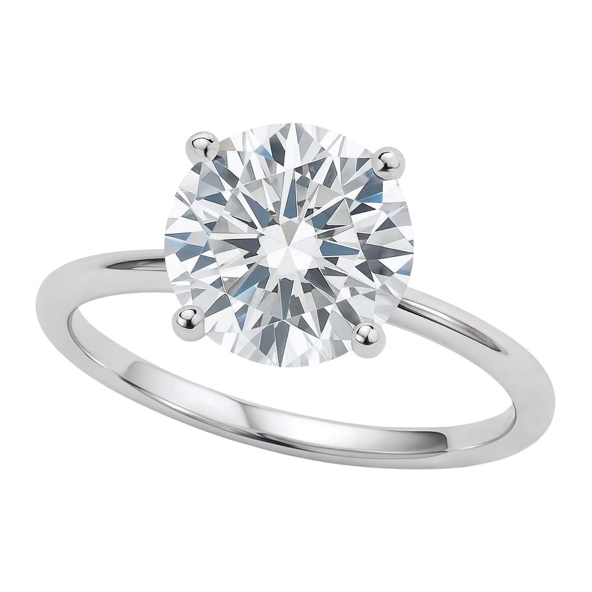 3 Carat Round Lab Grown IGI Diamond Solitaire in 14K White Gold G/VS1