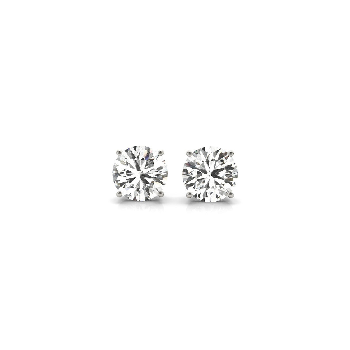 1.5 cttw IGI Lab Grown Round Diamond Earrings in 14K White Gold G/VS2