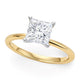 1 Carat Princess Lab Grown IGI Diamond Solitaire in 10K Yellow Gold G/VS1