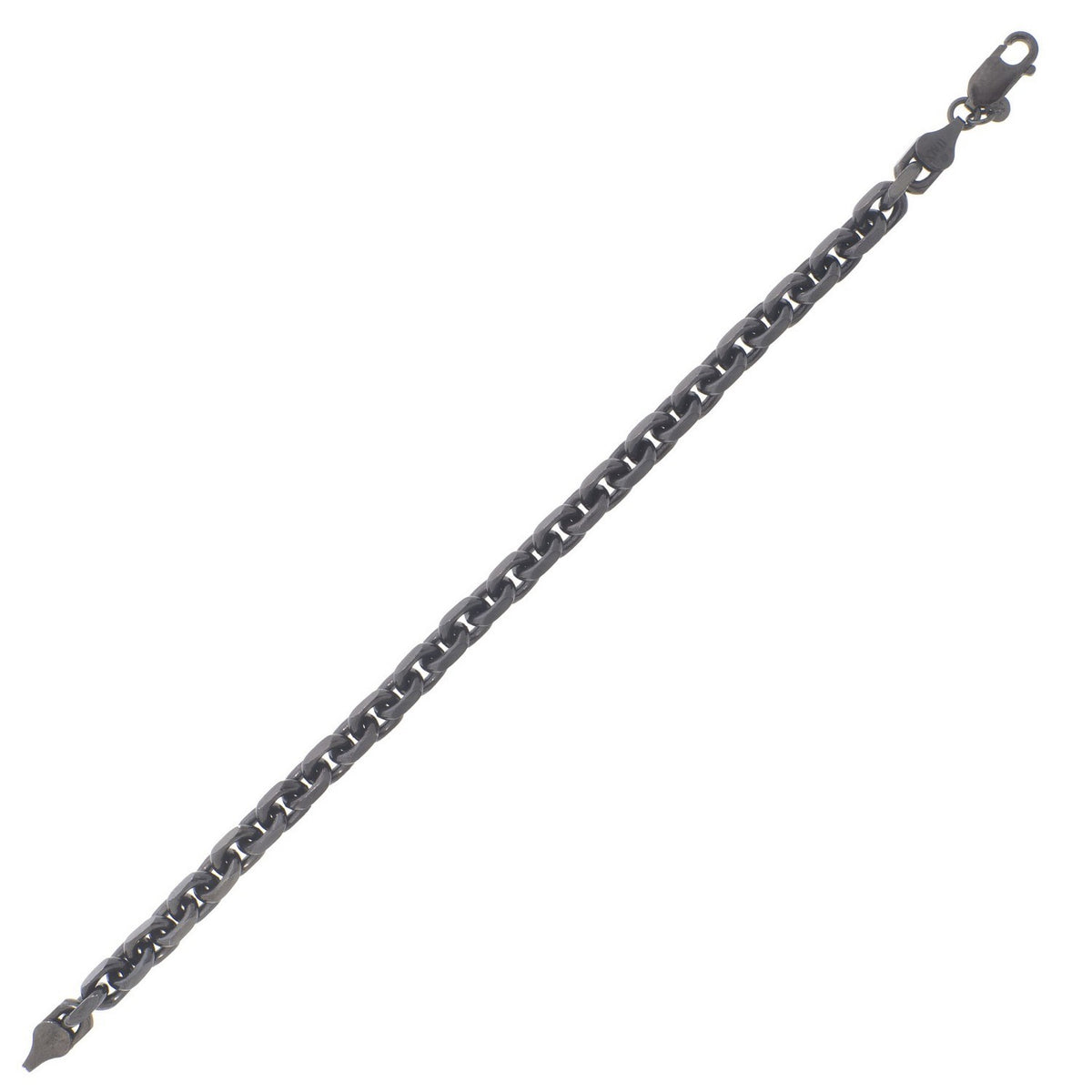 Oval Link Bracelet in Black Ruthenium-Plated Silver (5.60 mm)
